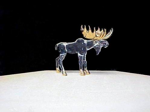 Moose wedding cake top all solid hand blown glass moose figurine