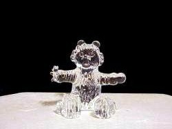 solid glass happy teddy bear figurine