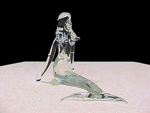Mermaid figurine all genuine hand blown glass.