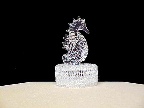 Seahorse figurine all solid genuine hand blown glass.