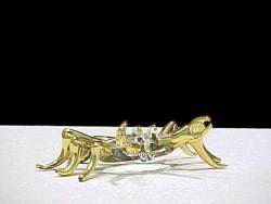 handblown glass crab flotsam gold