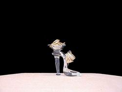 solid hand blown glass slipper wedding proposal slipper with ring holders